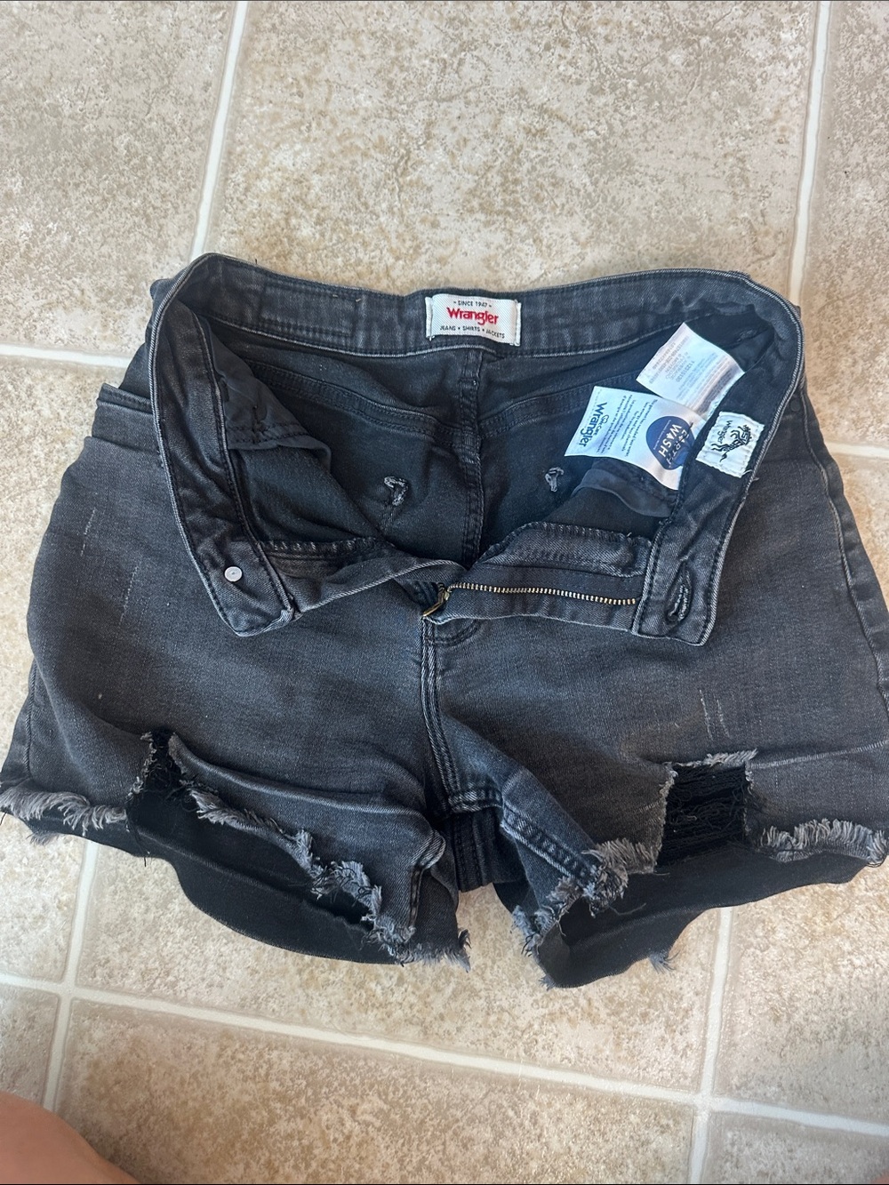 Wrangler Black Distressed Women's Jean Shorts